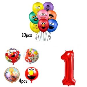 Elmo Sesame Street 15pcs Cute  Foil/Latex Balloons